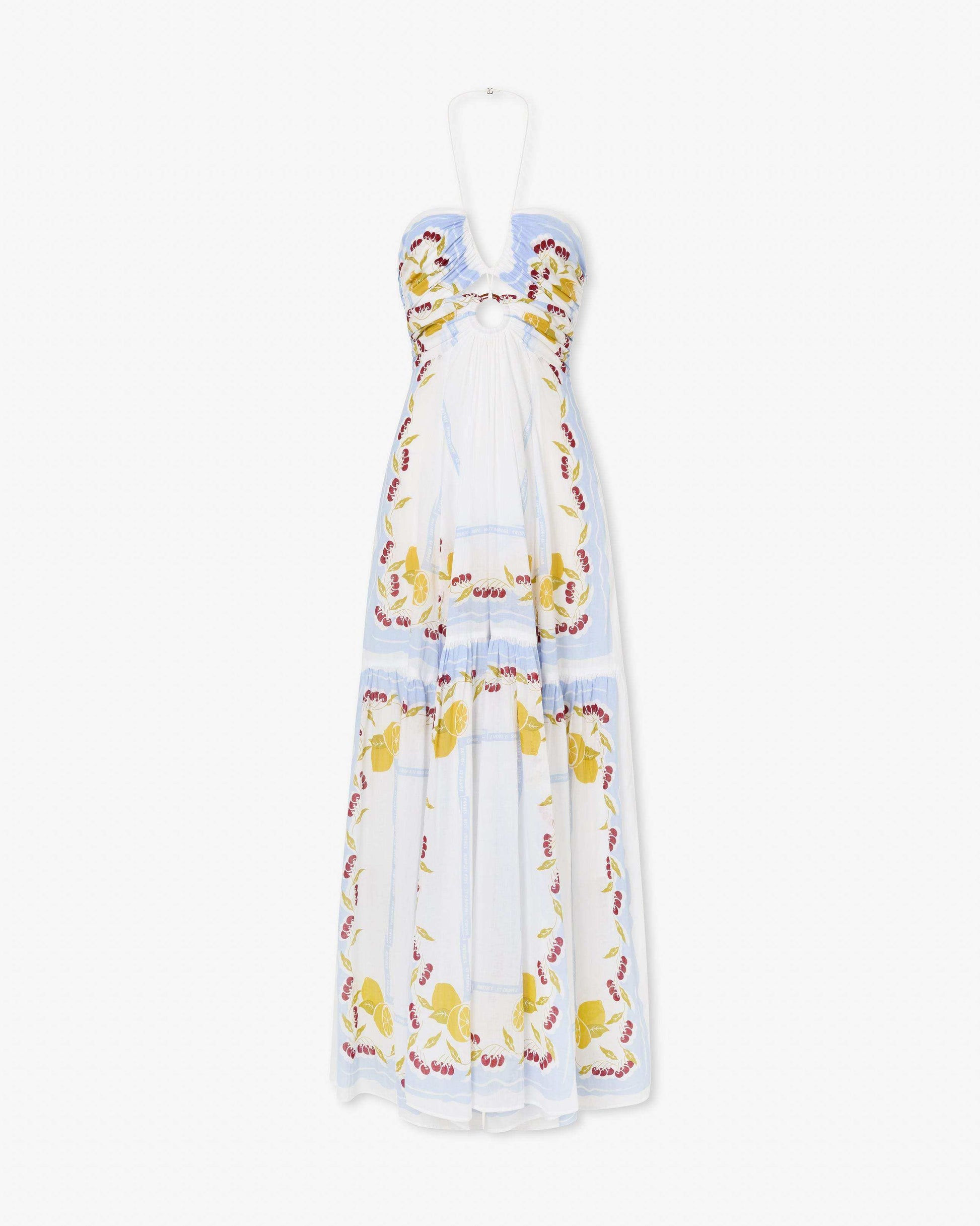 Strapless Dress Fruit Print Maxi Dress CERISE MAXI DRESS Magali Pascal Strapless Dress Fruit Print Maxi Dress CERISE MAXI DRESS Magali Pascal